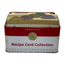 Vintage Campbell&#39;s White &amp; Red Soups Recipes Card Collection Holder Tin Box - $23.21