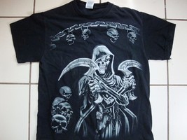 Grim Reaper Heavy Metal Hardcore Cross Bones Black T Shirt Men's Size M - £12.58 GBP