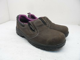 Avenger Women&#39;s A7165 Composite Toe Leather WP Slip-On Work Shoe Brown 7M - £28.01 GBP