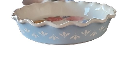 Pioneer Woman ~ BRILLIANT BLOOMS ~ 9" Stoneware ~ Pie Plate ~ Ruffled Edge Item image 3