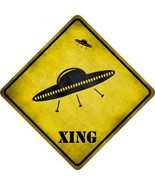 UFO Spaceship Xing Novelty Metal Crossing Sign - £21.54 GBP