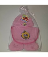 NEW Sesame Street Beginning Gift Set Pink Big Bird Hat Bib Booties Lot B... - £12.47 GBP