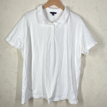 Lands End 2X 20W-22W White Polo Shirt Women&#39;s EUC - $19.75