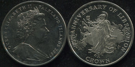 Falkland Islands 1 Crown. 2007 (Coin KM#157. Unc) 25 years of the Libera... - $13.90