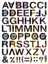 ABC Letter School Craft Sticker Decal Size 13x10cm/5x4inch Glitter Metallic D042 - £2.76 GBP