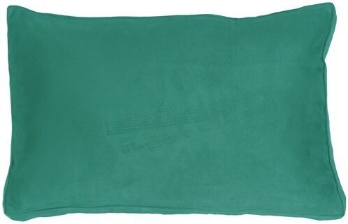 Pillow Decor - 14x22 Box Edge Royal Suede Turquoise Throw Pillow - £39.83 GBP