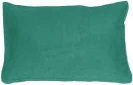Pillow Decor - 14x22 Box Edge Royal Suede Turquoise Throw Pillow - £39.18 GBP