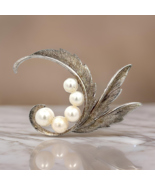 Mikimoto Estate Akoya Pearl Brooch Pin 5-7 mm Silver M410 - $5,389.15 MXN