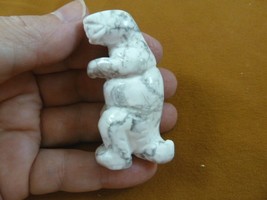 (Y-DIN-TY-716) White T-REX Tyrannosaurus Dinosaur Gemstone Carving Figurine Dino - $17.53