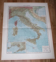 1930 VINTAGE  MAP OF ITALY TUSCANY SICILY ROME NAPLES VENICE / ITALIAN I... - $33.04