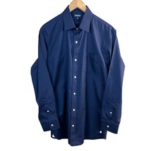 Bonobos Shirt 16/34 Mens Navy Blue Slim Fit Button Up Long Sleeve Wrinkle Free - £27.87 GBP