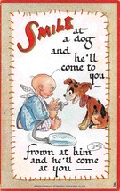 Smile at Dog He&#39;ll Come To You Frown He&#39;ll Come at You Dwig artist Tuck ... - £5.42 GBP