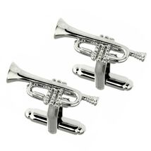 TRUMPET CUFFLINKS Musical Instrument NEW w GIFT BAG Jazz Orchestra March... - $11.95