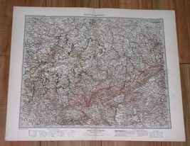 1908 Original Antique Map Of Saxony Germany Leipzig Dresden Czech Rep. Bohemia - £18.59 GBP