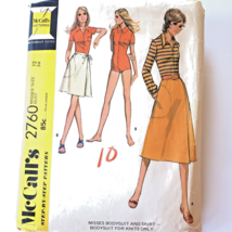 McCall&#39;s Sewing Pattern 2760 Misses Bodysuit Skirt SZ 12 for KNITS Cut Complete - $3.95