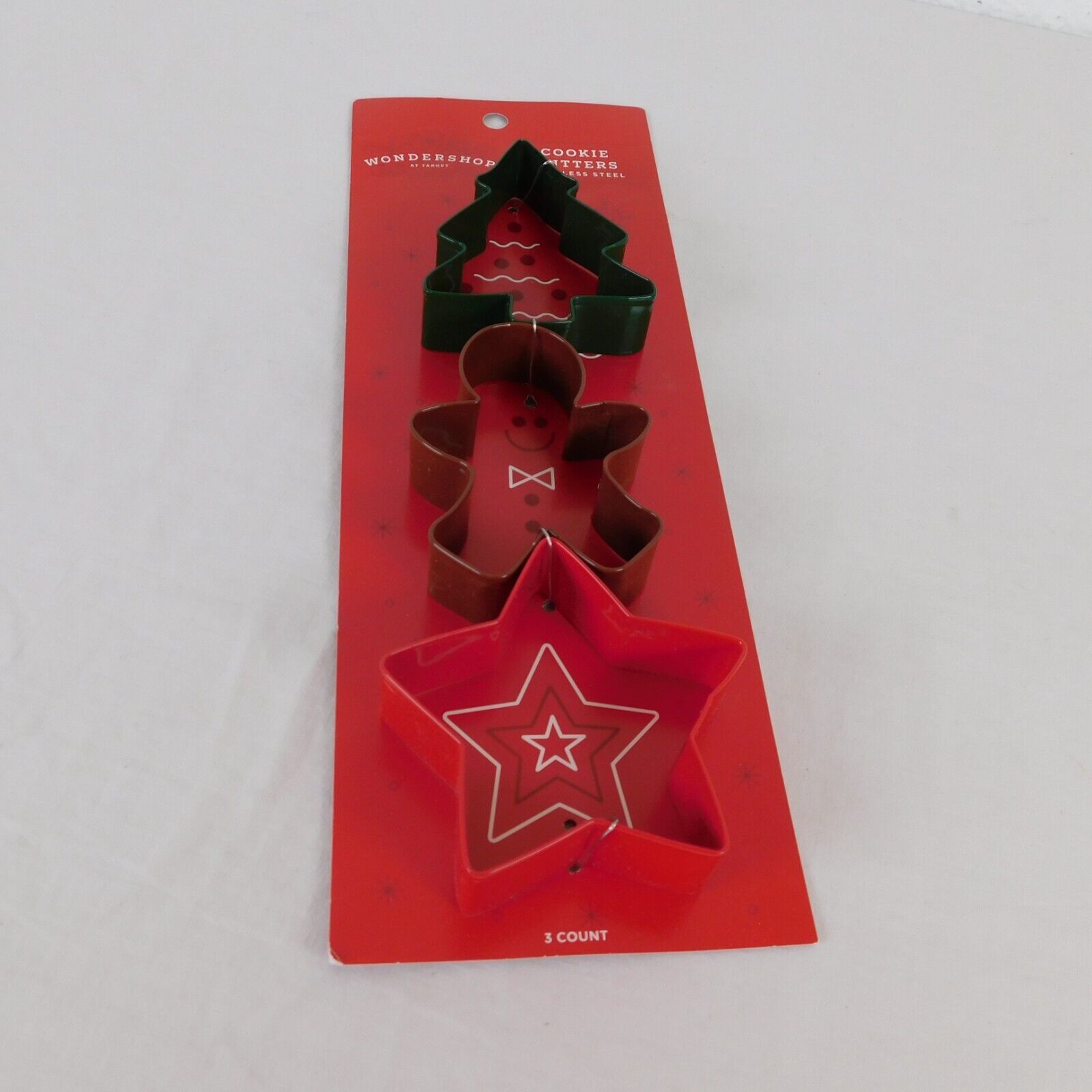 3 New Christmas Cookie Cutters Wondershop Target Tree Gingerbread Man Star Metal - $7.85
