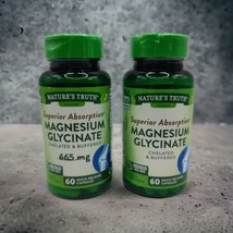 2x Magnesium Glycinate 60 Capsules Each 665mg Chelated Buffered EXP 7/26 - £17.77 GBP