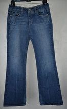 Paige Hidden Hills Eyeshadow Crease Blue Stretch Denim Jeans 30 USA Bootcut - £23.45 GBP