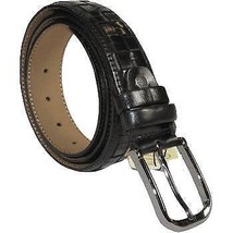 Men Genuine Leather Belt PIERO ROSSI Turkey Soft Full Grain Stitched #139 Black image 2
