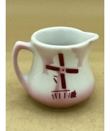 Vintage Restaurant Ware Jackson Pink Airbrushed Creamer Windmill - $41.87