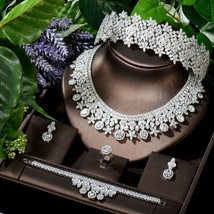 HIBRIDE Charm CZ Crystal Wedding Women Jewelry Sets White Gold Color Headband Ti - £188.50 GBP