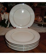 ✔ 6pc Set NORITAKE IVORY CHINA TRUDY 7087 Salad Plates 8.25&quot; Platinum Ba... - $1,140.26 MXN