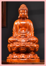 Shakyamuni Rosewood Buddha STATUE-7.5 in-Carving-Meditation-Altar-FREE Priority - $149.99