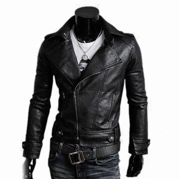 Men Black Leather Fashion Jacket Brando Tab Collar Fastening Zipper Handmade