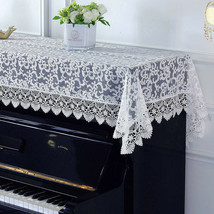 78x35inch Piano Anti-Dust Cover Dust Lace Fabric Cloth Elegant Piano Towel - £32.88 GBP