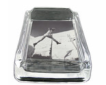 Vintage Skiing D25 Glass Square Ashtray 4&quot; x 3&quot; Smoking Cigarettes Winte... - $49.45