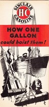 1934 Sinclair H-C Gasoline &quot;How One Gallon Could Hoist Them&quot; Advertising Leaflet - £14.50 GBP
