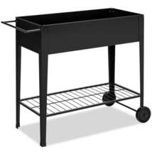 Elevated Planter Box on Wheels – Raised Garden Bed, Black – Mobile Garde... - $205.18 CAD