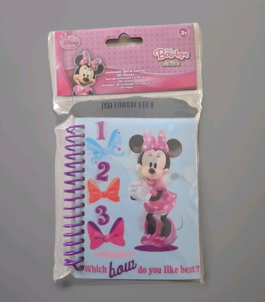Disney Minnie Mouse Bowtique Lenticular Notepad 3D Spiral Journal  - $9.74