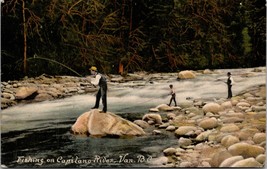 1908 Postcard - Fishing on Capilano River - Vancouver BC Canada - £11.07 GBP