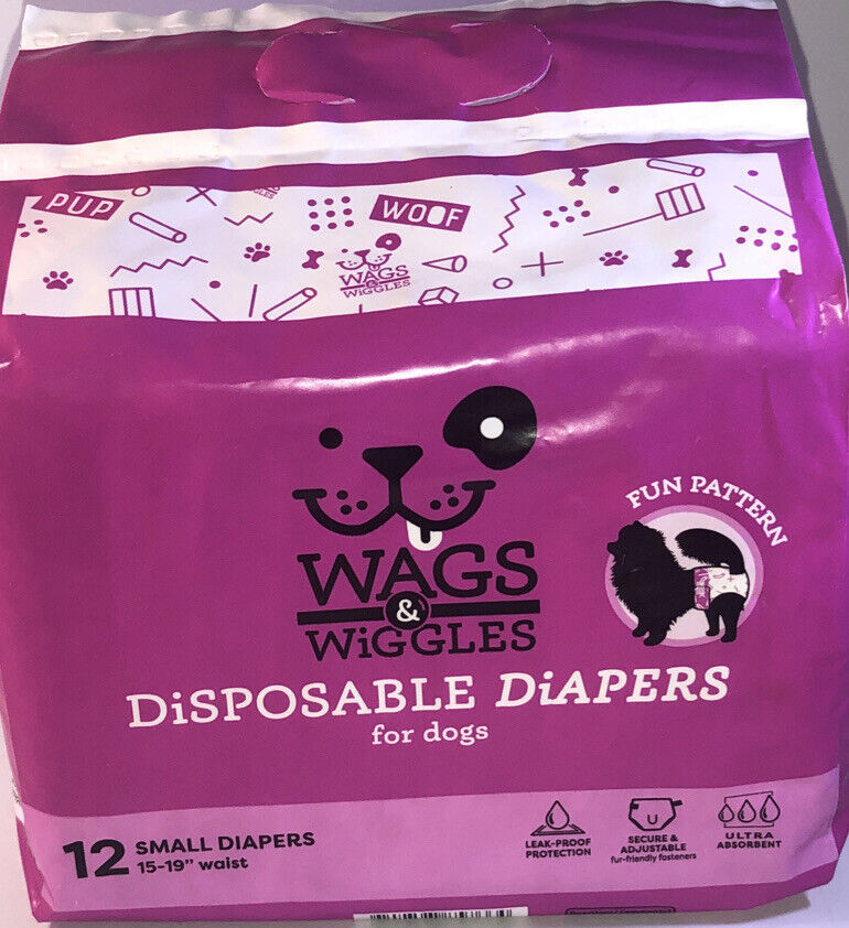 Wags & Wiggles Small 15-19” Waist Female Disposable Dog Diapers-NEW-SHIPS N 24HR - $9.78