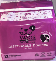 Wags &amp; Wiggles Small 15-19” Waist Female Disposable Dog Diapers-NEW-SHIPS N 24HR - £7.94 GBP