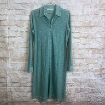 Peruvian Connection Lagos Shirt Dress Green Verdigris Size Small - £46.70 GBP