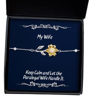 Joke Wife, Keep Calm and Let The Paralegal Wife Handle It, Wife Sunflower Bracel - £39.07 GBP