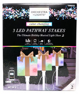 ORCHESTRA OF LIGHTS 5969252 COLOR-CHANGING 3 LED PATHWAY STAKES (STEP 2)... - $59.98