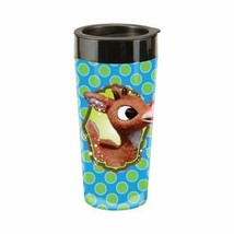 Rudolph the Red Nosed Reindeer Holly Jolly Christmas 16 oz Plastic Travel Mug - £6.11 GBP