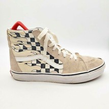 VANS Unisex Sk8 High Checkerboard Flame Sneakers Off White Men&#39;s 8 Women... - $24.70