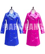 Glossy Vinyl Double Breasted Overcoat Sexy Women's Wet Look Shine PVC Trench Coa - $168.00