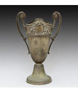 Splendid Antique Late 19C Neo-Classical Brass Vase Silver-Plated (remain... - $179.40