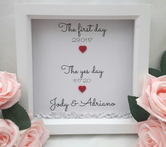 2 Frame Sizes Personalised Wedding Frame, Personalised Box Frame, Wedding Gift,F - £11.58 GBP