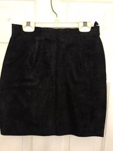 Black Leather Short Mini Skirt Lined Size 12 Don’t Stop Classics VGPC Vi... - $17.82