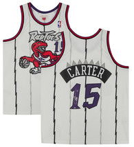 Vince Carter Autographed Toronto Raptors 1998 M&amp;N White Swingman Jersey Fanatics - £323.01 GBP