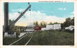 Italian Marble Quarry Crane Loading Railroad Car Brandon Vermont 1939 postcard - £5.84 GBP