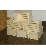 6 - &quot;A&quot; unfinished wooden crates, small wood crate, 8&quot; L, 5 1/4&quot; W. 3 3/... - $25.99