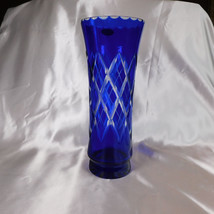Blue Cut to Clear Vase by Badash Crystal # 22660 - £45.90 GBP