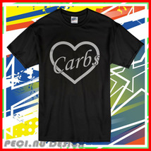 New LOVE CARBS JOKE FOOD LOVER DESIGN T-Shirt Usa Size - £19.89 GBP